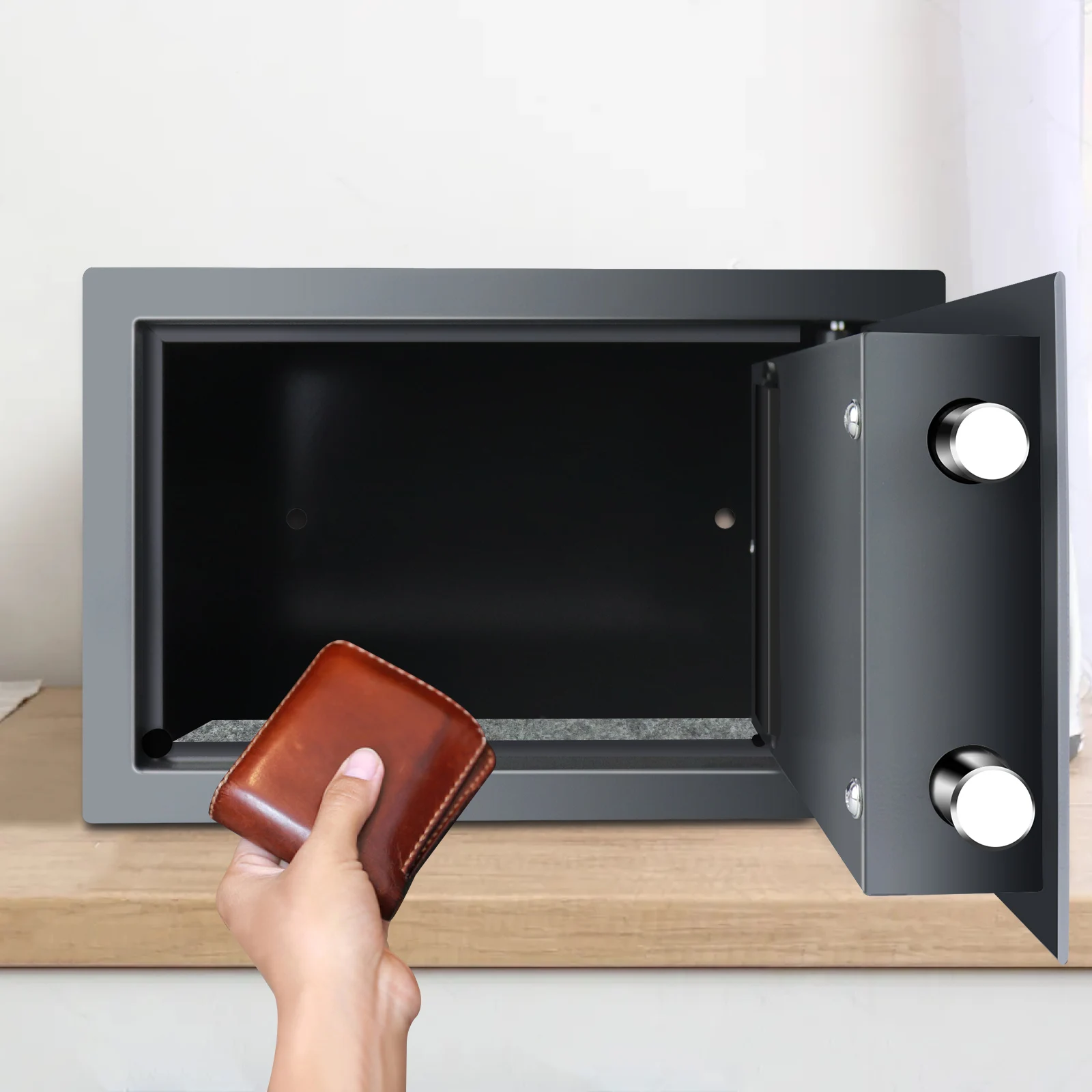 Safe Box High Security Steel Lock Safes and Boxes, Money Box, Safety Boxes Jewelry Cash Gun for Home,Office