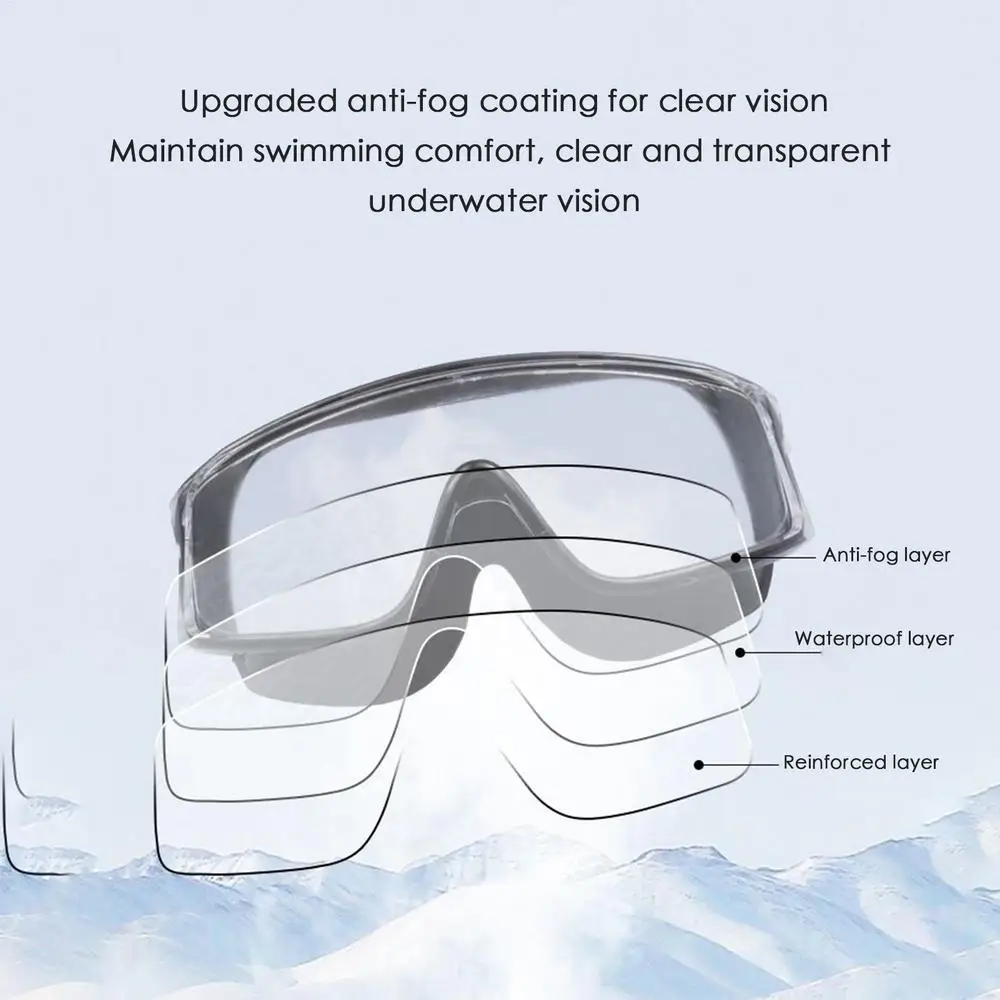 Swim Goggles With Earplugs Anti Fog Diving Goggles With Silicone Earplugs Water Sports Eyewear For Adults And Children