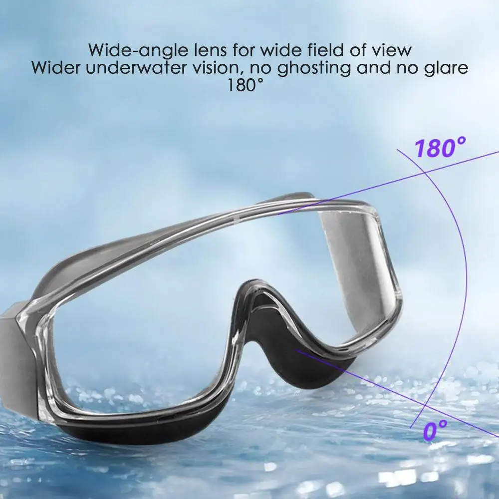 Swim Goggles With Earplugs Anti Fog Diving Goggles With Silicone Earplugs Water Sports Eyewear For Adults And Children