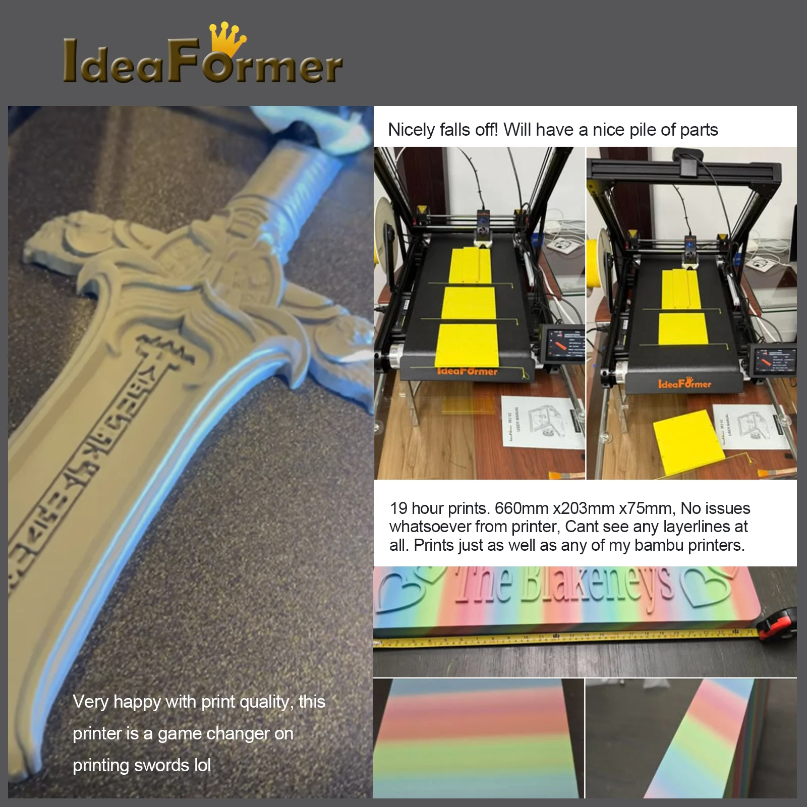 IdeaFormer IR3 V2 Infinite Z-Axis Steel Conveyor Belt 250×250×∞mm With Extended Tray Klipper Firmware Auto Leveling 3D Printer