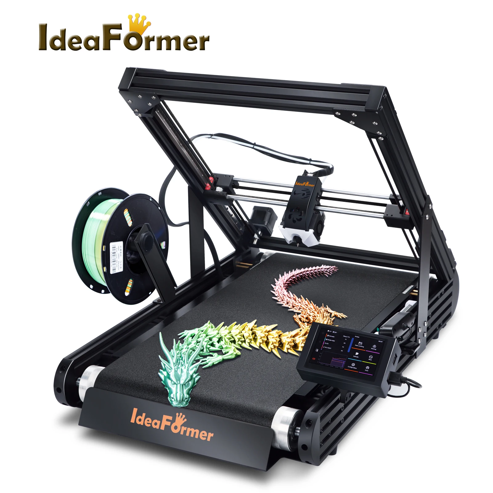 IdeaFormer IR3 V2 Infinite Z-Axis Steel Conveyor Belt 250×250×∞mm With Extended Tray Klipper Firmware Auto Leveling 3D Printer