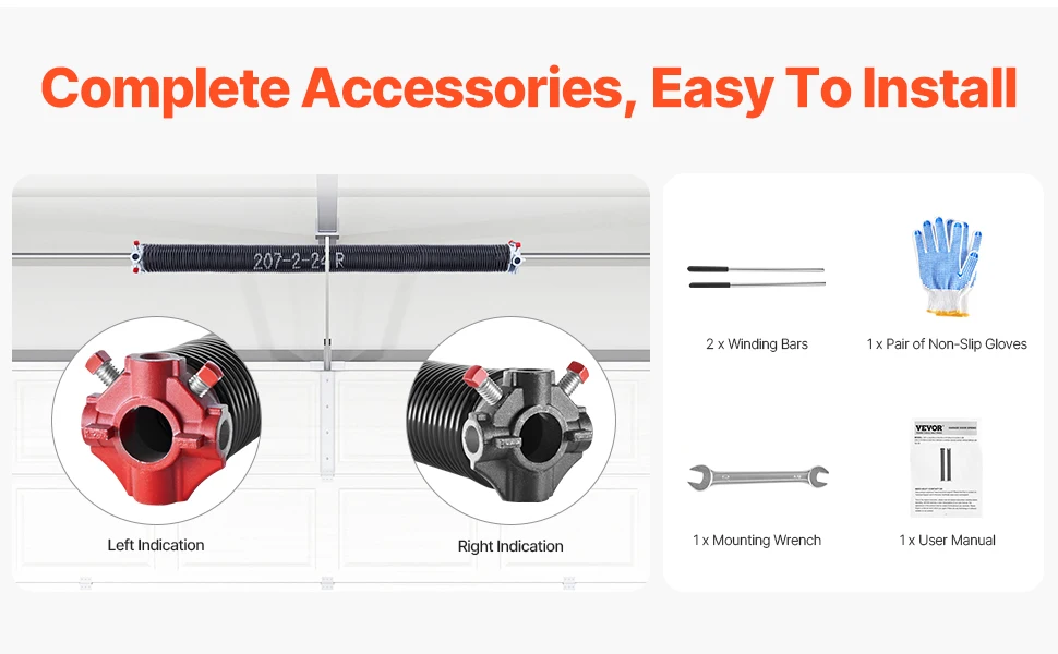 SucceBuy Garage Door Torsion Springs Pair Cycles Electrophoresis Black Coated for Replacement Garage Door Springs