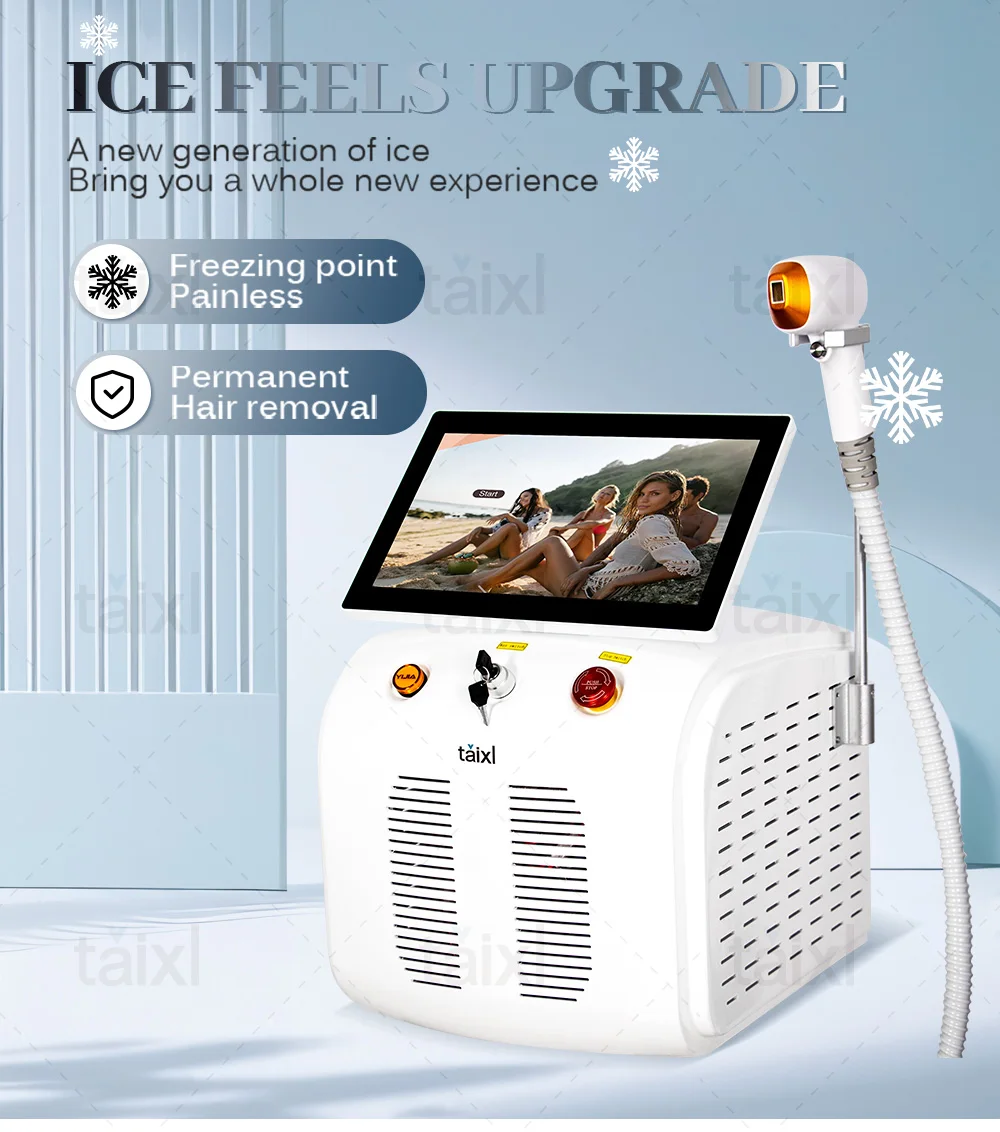 NEW Portable 808 Diode Laser Hair Removal Machine 3 Wavelengths Painless Beautiful Whole Body Skin Rejuvenation Hair Removal
