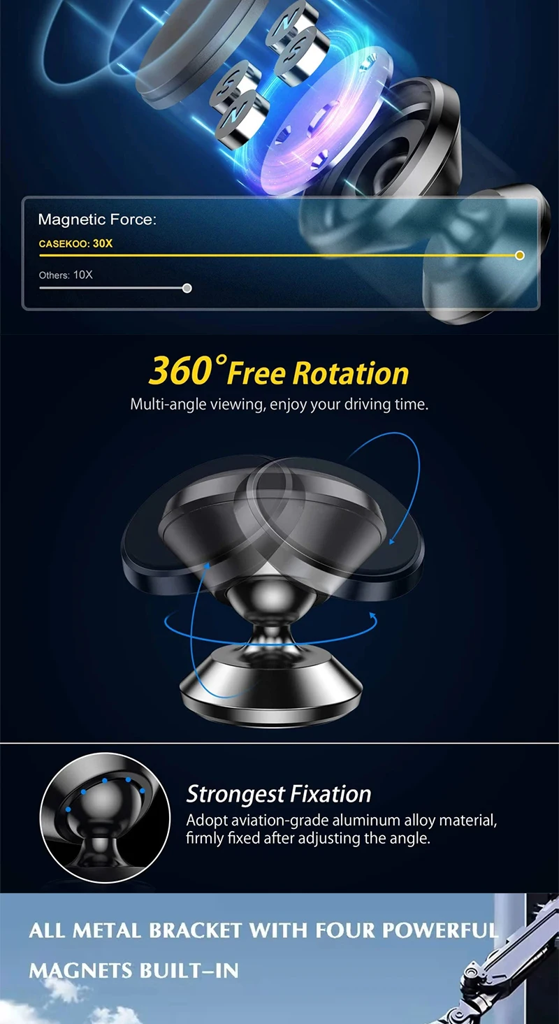Car Phone Holder Magnetic Universal Magnet Phone Mount for iPhone for Samsung in Car Mobile Cell Phone Holder Stand GPS Support