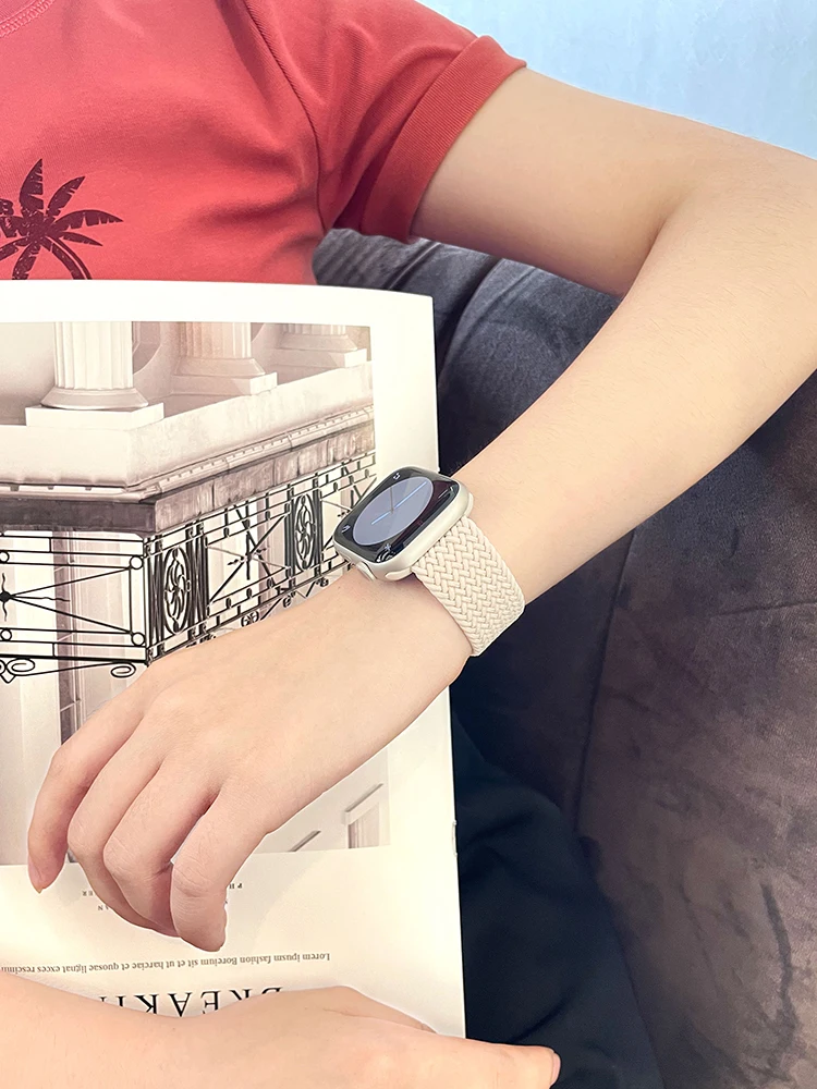 Braided Solo Loop For Apple watch Band 46mm 44mm 45mm 42mm 40mm 41mm Bracelet correa iwatch Series Ultra 2 11 10 9 SE 8 7 Strap