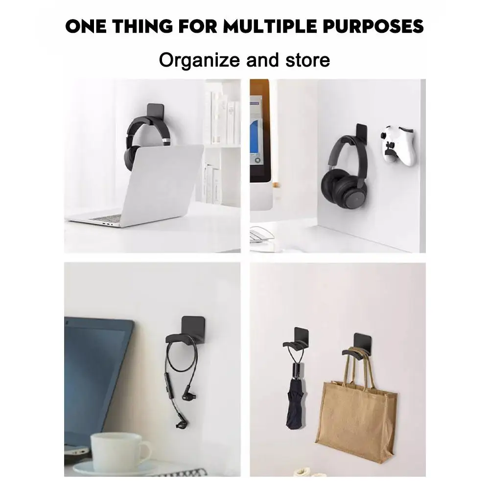 Universal Wall Mounted Headphone Stand Gaming Controller Holder Headset Display Rack Under Desk Hanger Hook For Earphone Bracket
