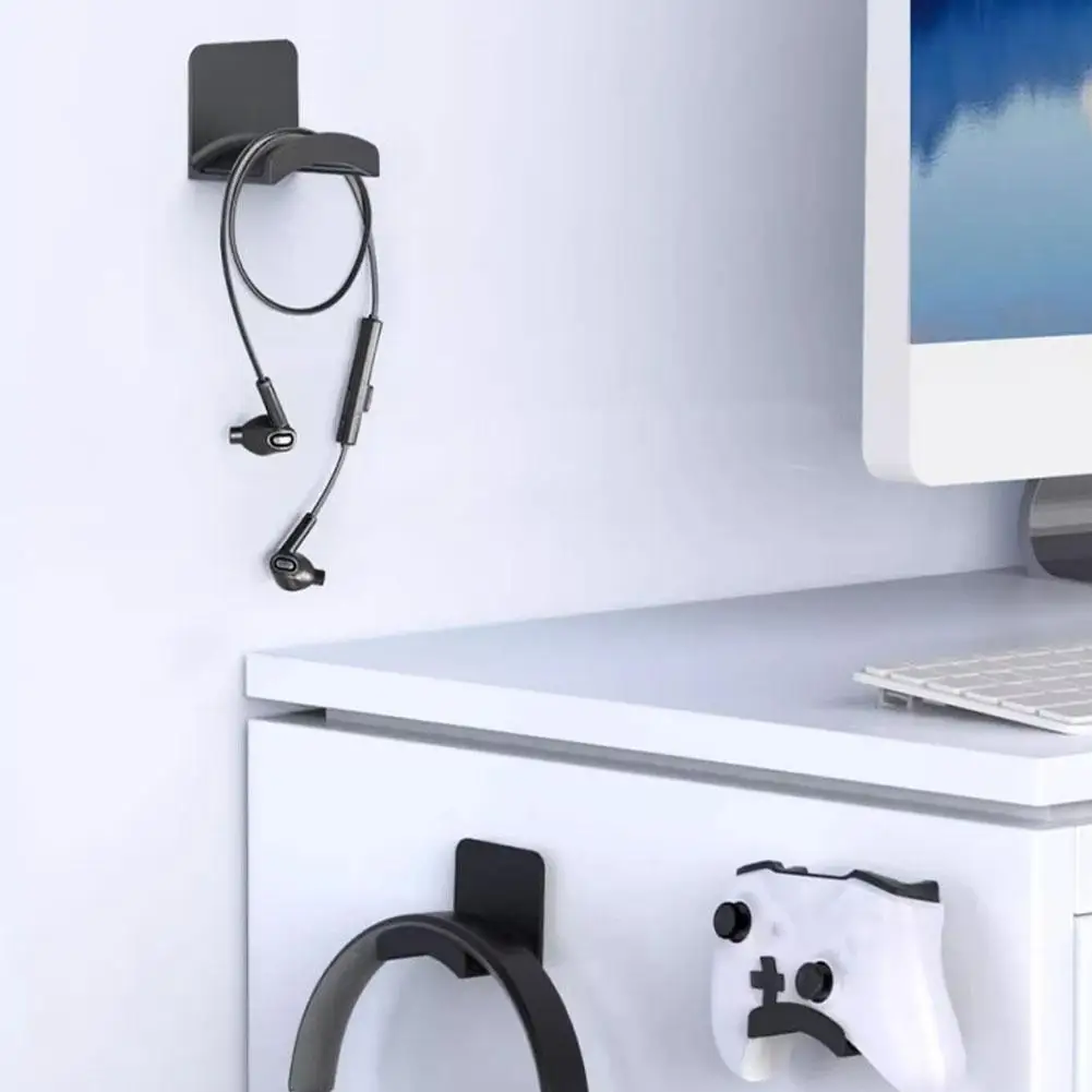 Universal Wall Mounted Headphone Stand Gaming Controller Holder Headset Display Rack Under Desk Hanger Hook For Earphone Bracket