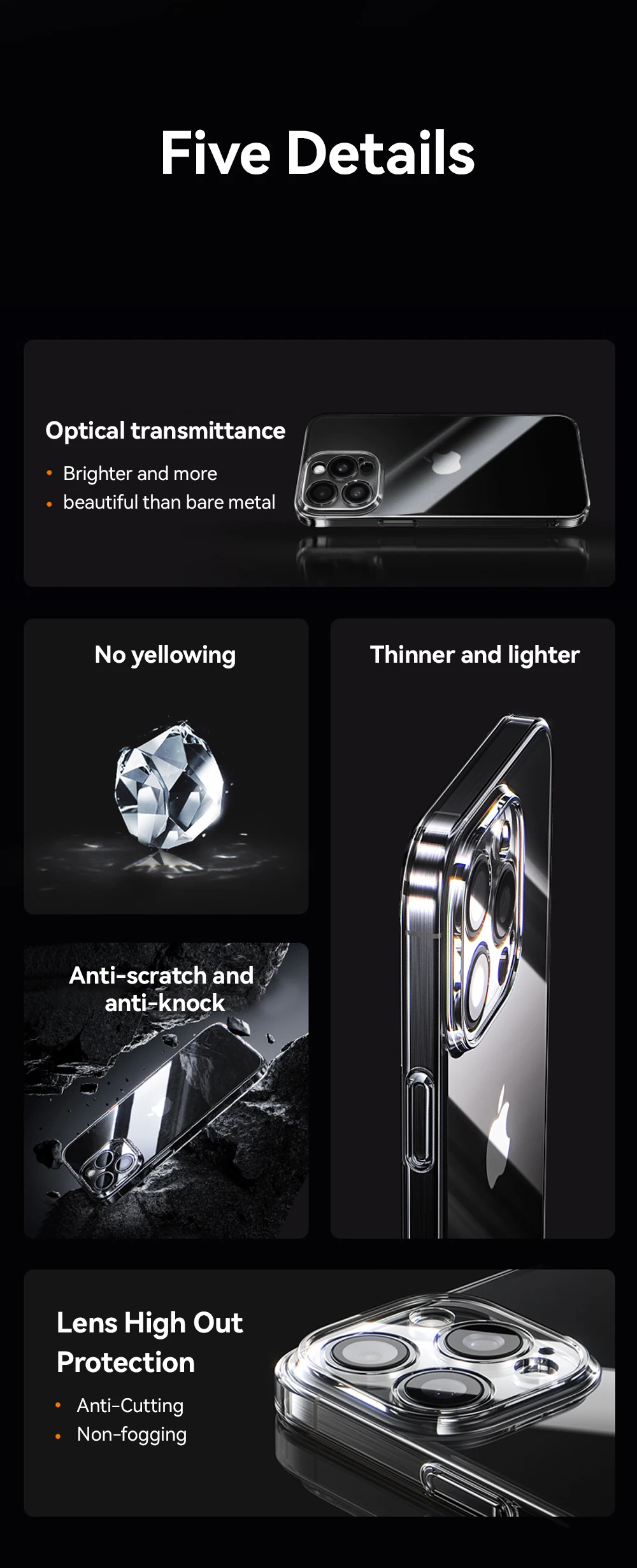 Joyroom Case For iPhone 18 Pro Max Case Crystal Transparent No Yellowing Lens Protection Cover For iPhone 17 16 15 Pro Max Case