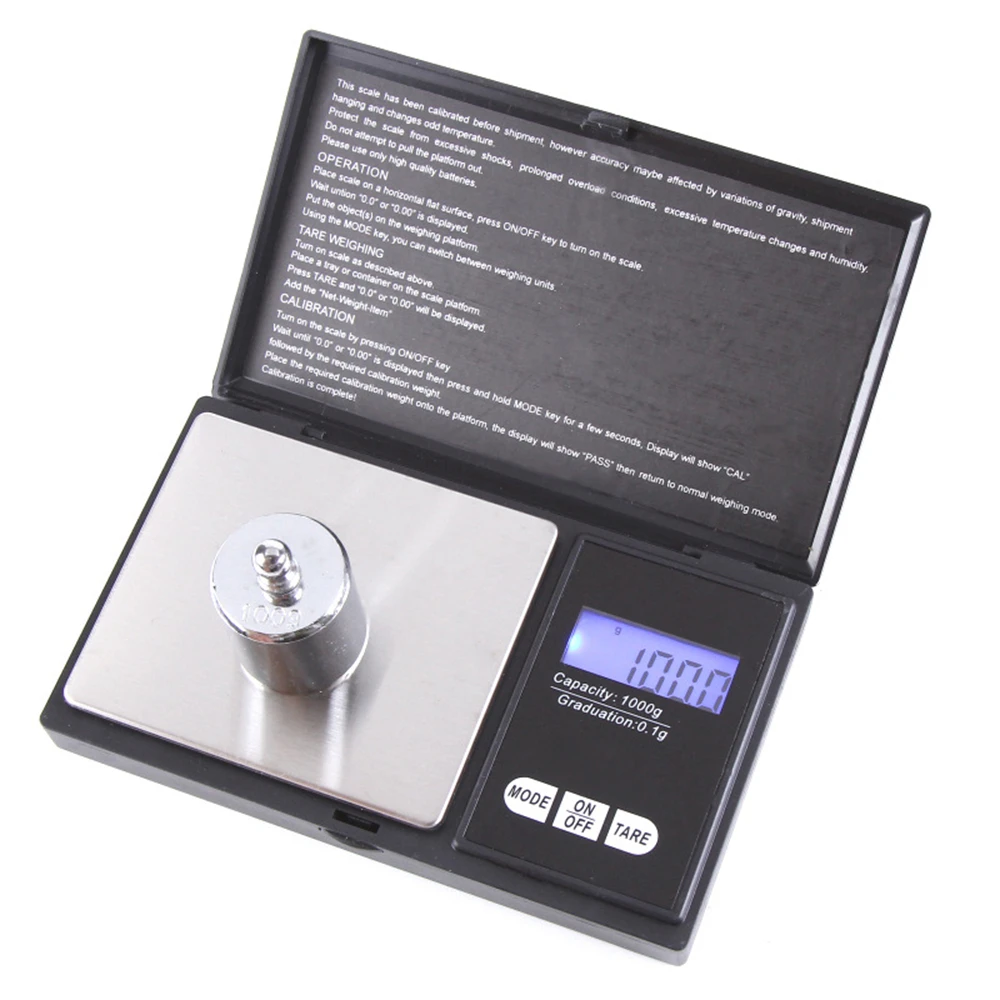 Mini Jewelry Scale 0.01g Electronic Stainless Steel Digital Pocket Scale Gold Gram Balance Portable Kitchen Scale Weighting Tool