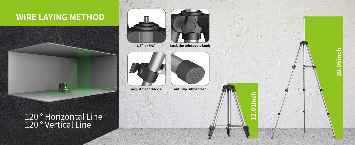 Lfine Laser Level 2 Lines Cross Green Level Laser Horizontal Vertical Nivel Laser Automatic 360° Self-Leveling Laser Level Tools