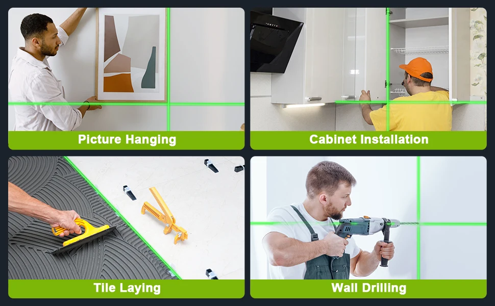 Lfine Laser Level 2 Lines Cross Green Level Laser Horizontal Vertical Nivel Laser Automatic 360° Self-Leveling Laser Level Tools