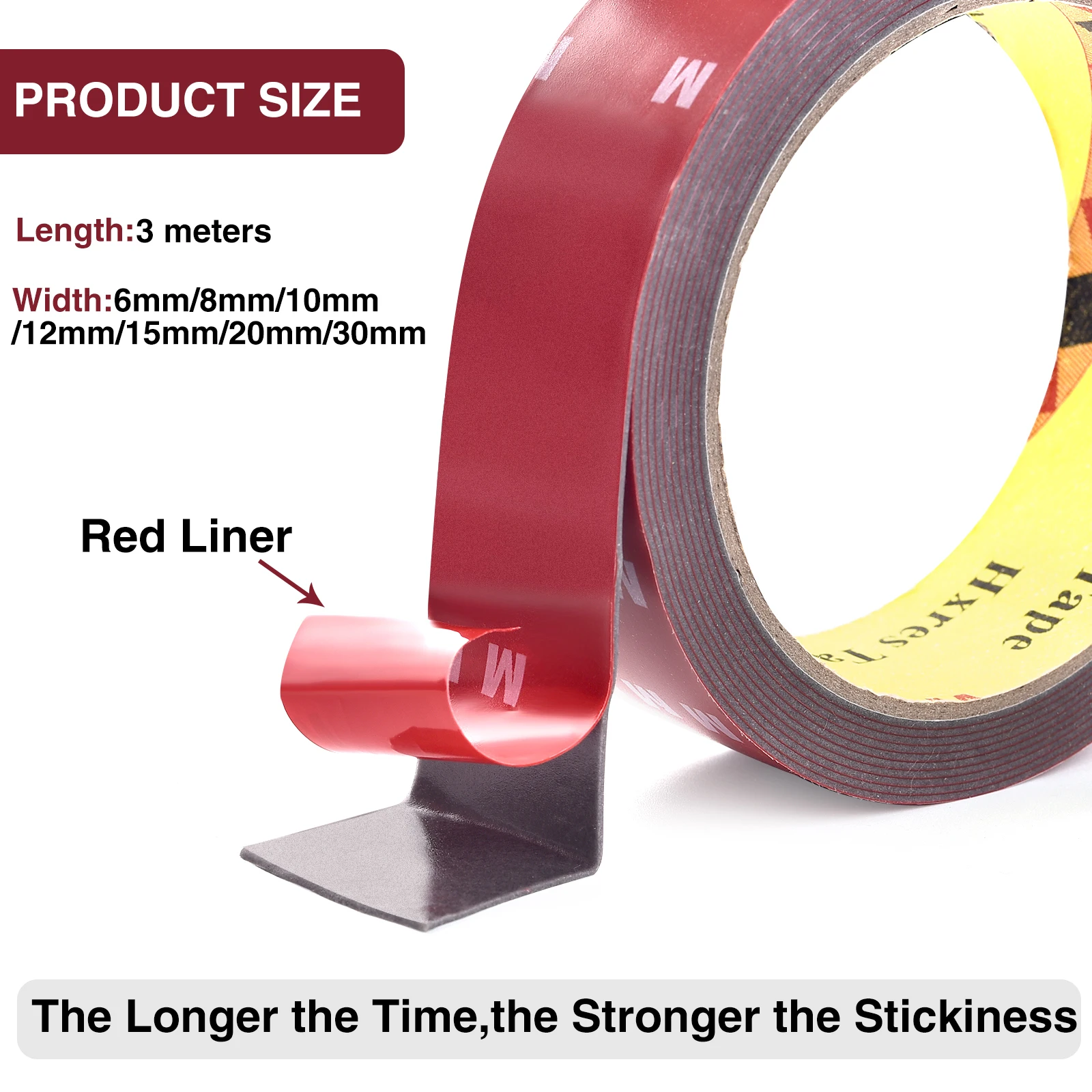 3/M Long Extra Strong Double Sided Tape Adhesive 0.4mm Thick For Car Home Industry Special Strong Double-Sided Tape