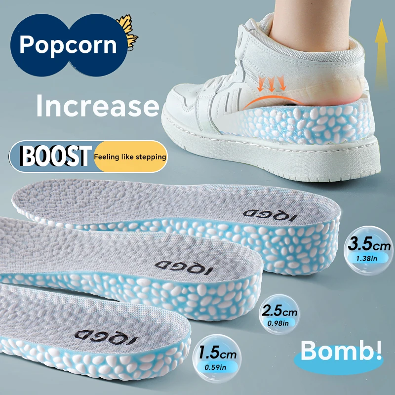 1 Pair EVA Material Invisible Height Increase Insoles For Shoes Breathable Shock Absorption Comfortable For Women Men