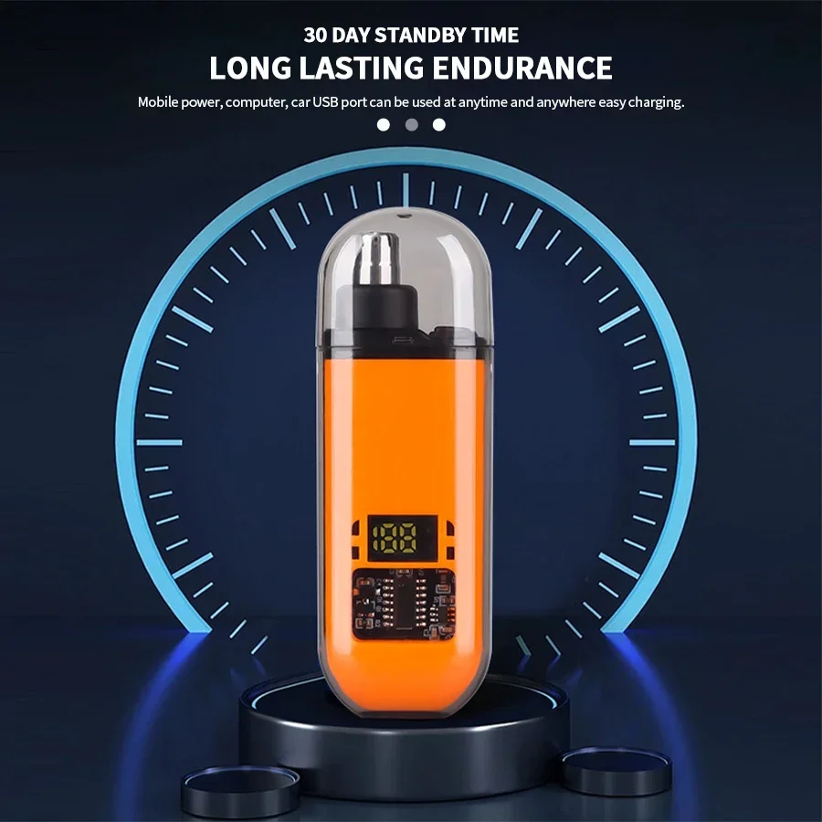 2 In 1 Electric Portable Ear And Nose Hair Trimmer Clipper 2024 Professional Painless Portable Eyebrow For Men