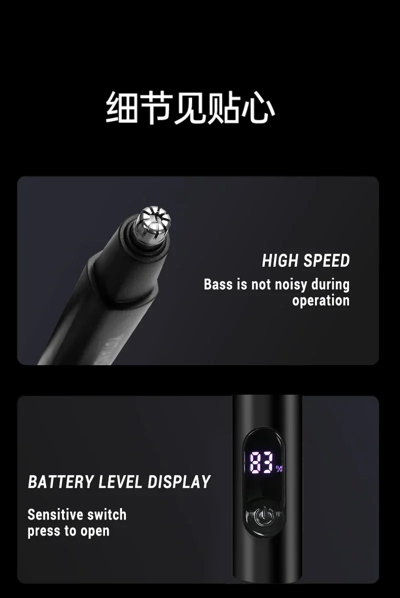 2 In 1 Electric Portable Ear And Nose Hair Trimmer Clipper 2024 Professional Painless Portable Eyebrow For Men