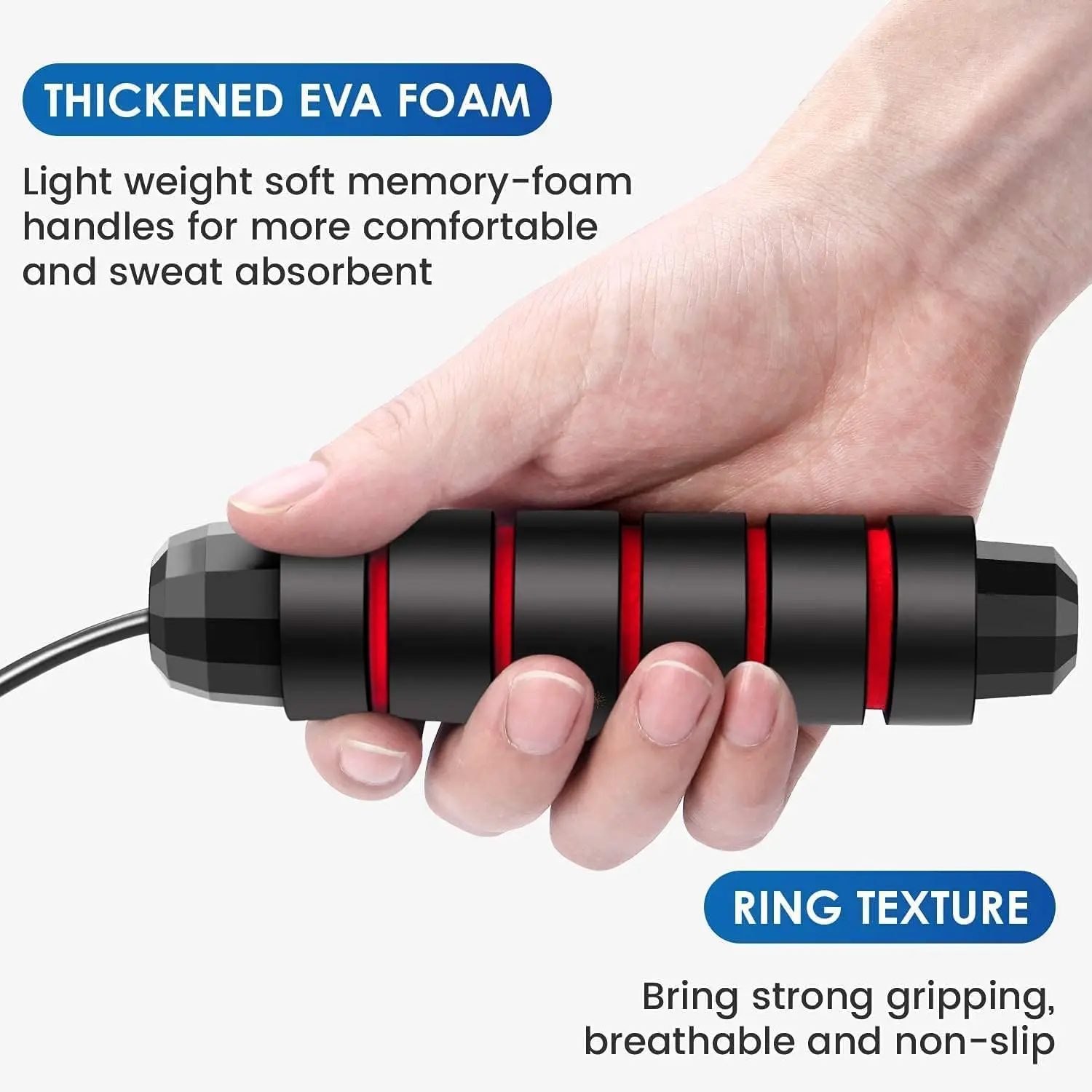 With Ball Bearings Adjustable Tangle-Free Speed Wire Jump Rope Workout with Foam Handles for Fitness Home Workouts and Slim Body