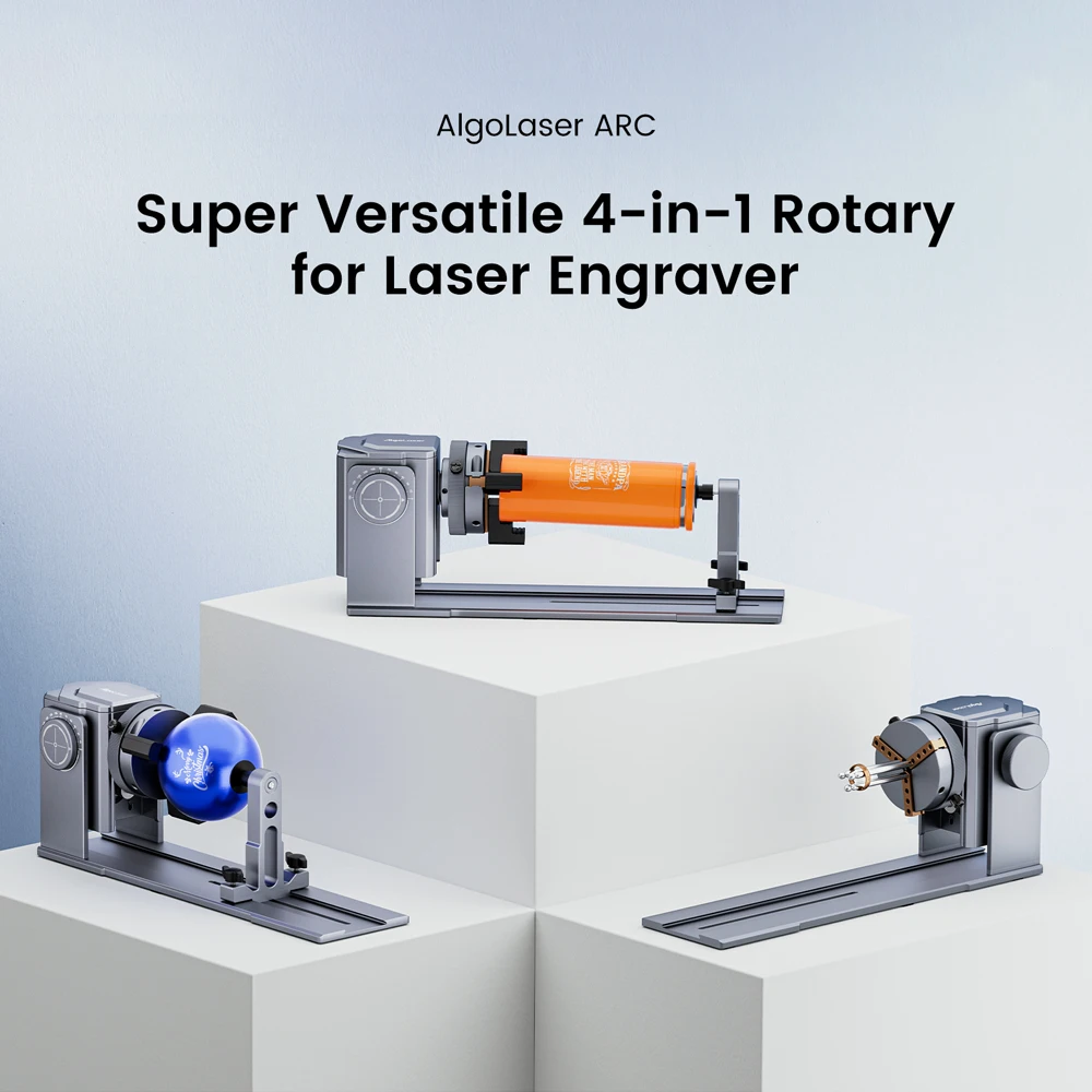 AlgoLaser Laser Engraver Accessories 3-in-1 Kit for Diode Engraving Machines Jaw Chuck for Glass, Cylindrical Objects, Ring, Cup