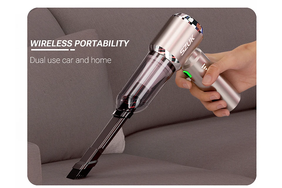SZUK 2026 New Mini Car Vacuum Cleaner 985000Pa Wireless Vacuum Cleaner Powerful Suction Handheld Portable Vacuum Cleaner For Car