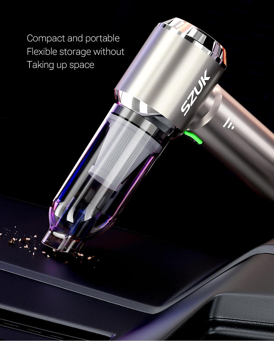 SZUK 2026 New Mini Car Vacuum Cleaner 985000Pa Wireless Vacuum Cleaner Powerful Suction Handheld Portable Vacuum Cleaner For Car