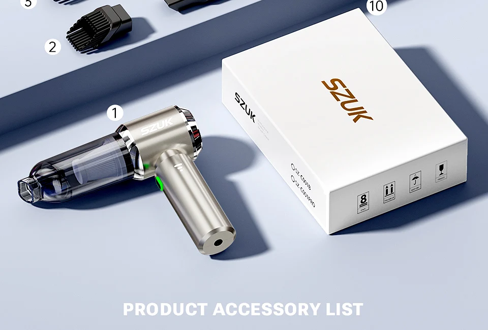 SZUK 2026 New Mini Car Vacuum Cleaner 985000Pa Wireless Vacuum Cleaner Powerful Suction Handheld Portable Vacuum Cleaner For Car