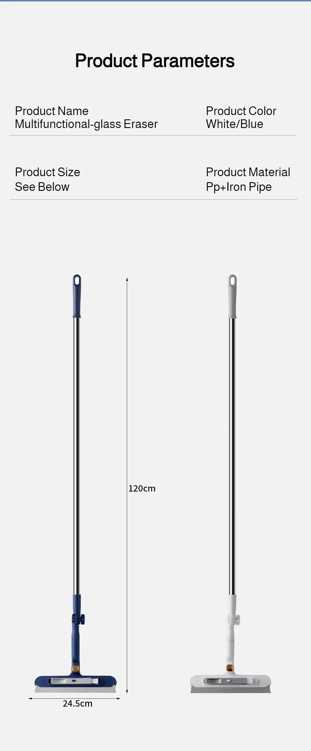 2in1 Highrise Glass Brush Window with Squeegee and Mini Brush Rotatable Glass Wiper Home Cleaning Tool for Glass,Walls and Floor