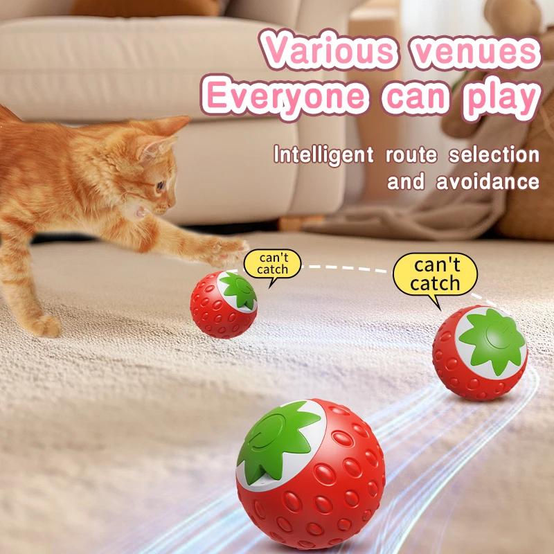 Smart Cat Toys Ball Automatic Interactive Pets Electric Rolling Teaser USB Rechargeable Kitty Moving Bouncing Ball Birthday Gift