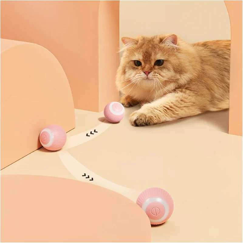 Smart Cat Toys Ball Automatic Interactive Pets Electric Rolling Teaser USB Rechargeable Kitty Moving Bouncing Ball Birthday Gift