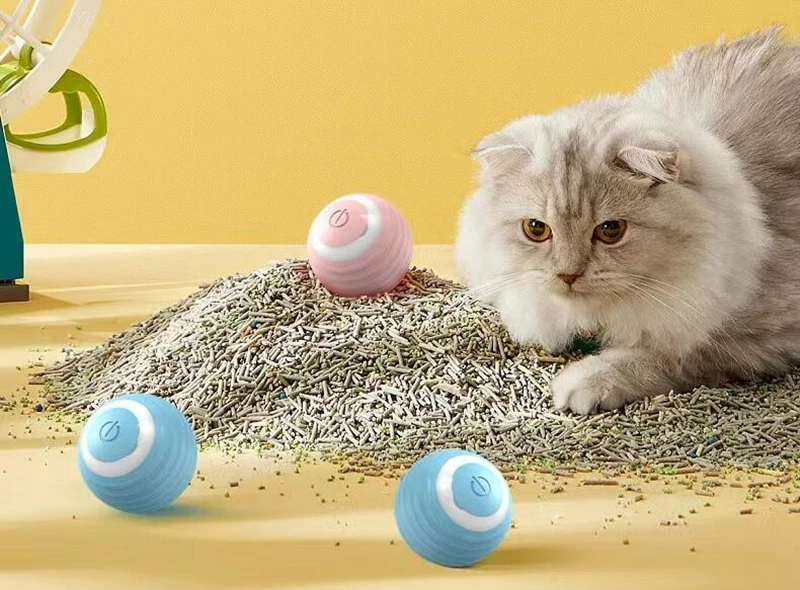 Smart Cat Toys Ball Automatic Interactive Pets Electric Rolling Teaser USB Rechargeable Kitty Moving Bouncing Ball Birthday Gift