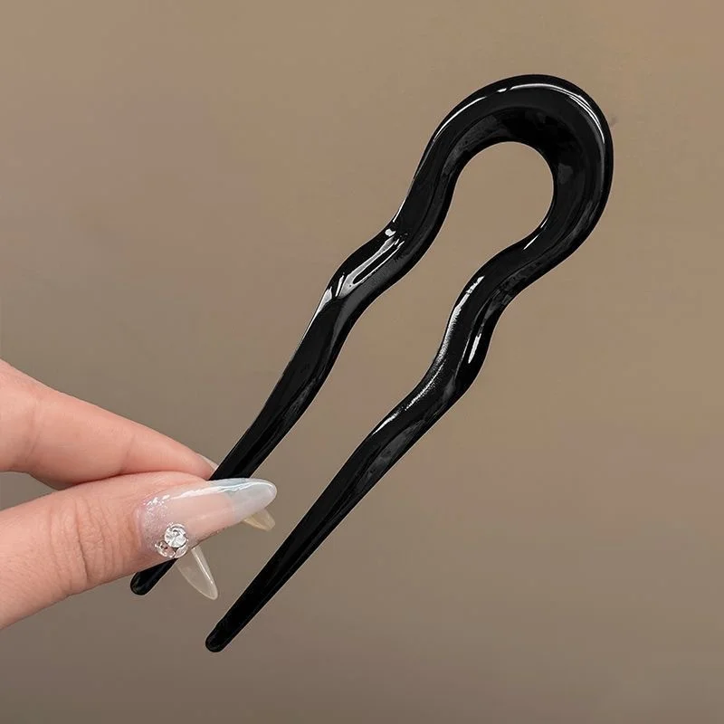 U-Shaped Hair Fork Fashion Tortoiseshell Acetate Acrylic Hairpin Geometric Headwear Hair Sticks Women Girls Hair Accessories