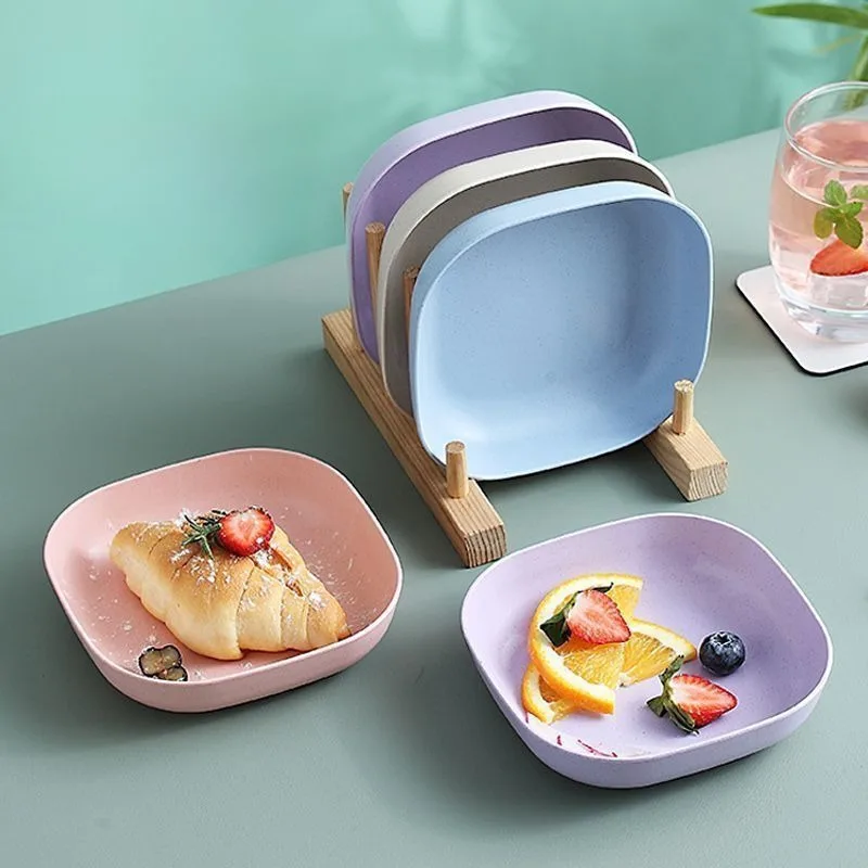 10pcs Set Reusable Fruit & Dessert Plates - Washable, Multifunctional Snack Dishes with Built-In Base for Bones & Candy - Versat