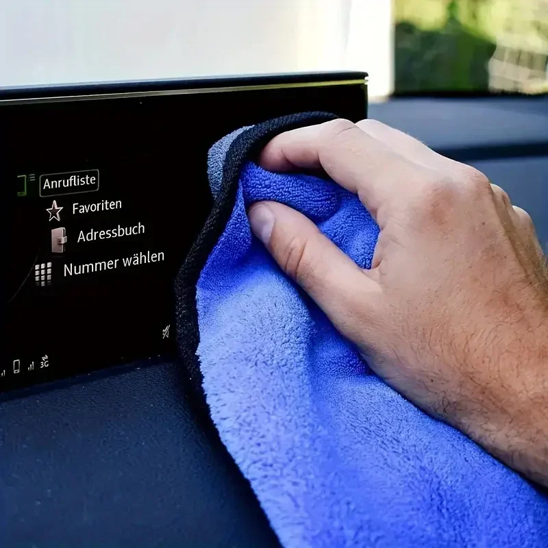 1-4pcs Microfiber Car Washing Towel Soft Quick Drying Windows Mirrors Wiping Rags Home Double Layer Cleaning Cloths 500GSM
