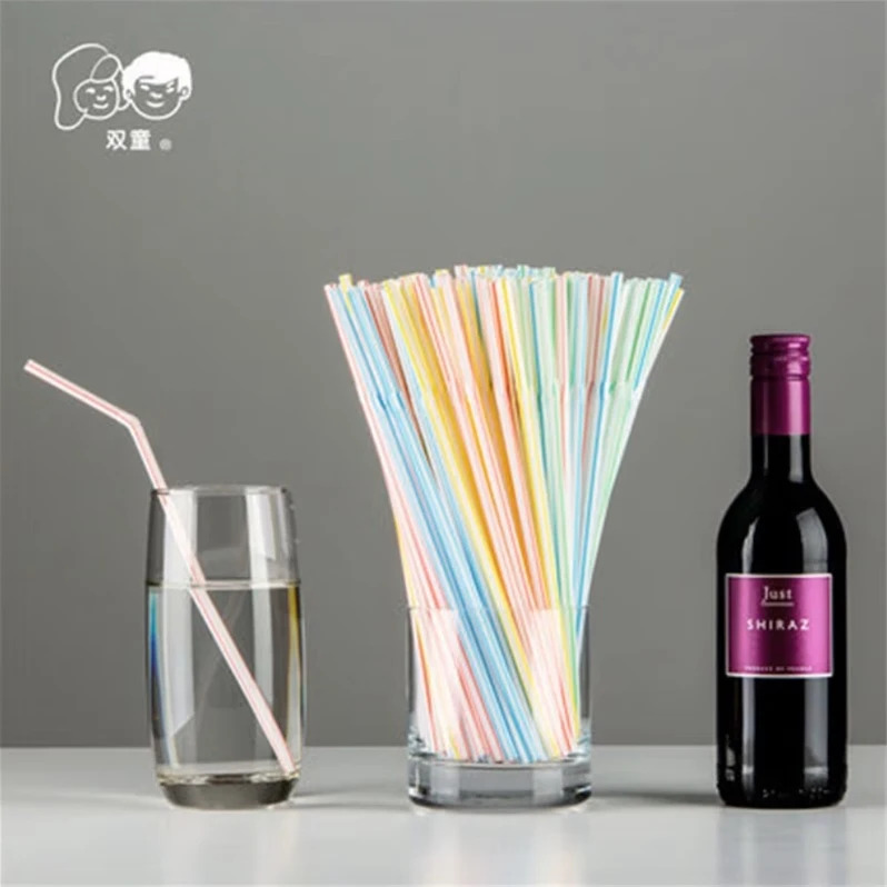 50-1000Pcs Drinking Straws Colorful & Black rietjes Flexible Wedding Party Supplies Drinking Straws Kitchen Wholesale