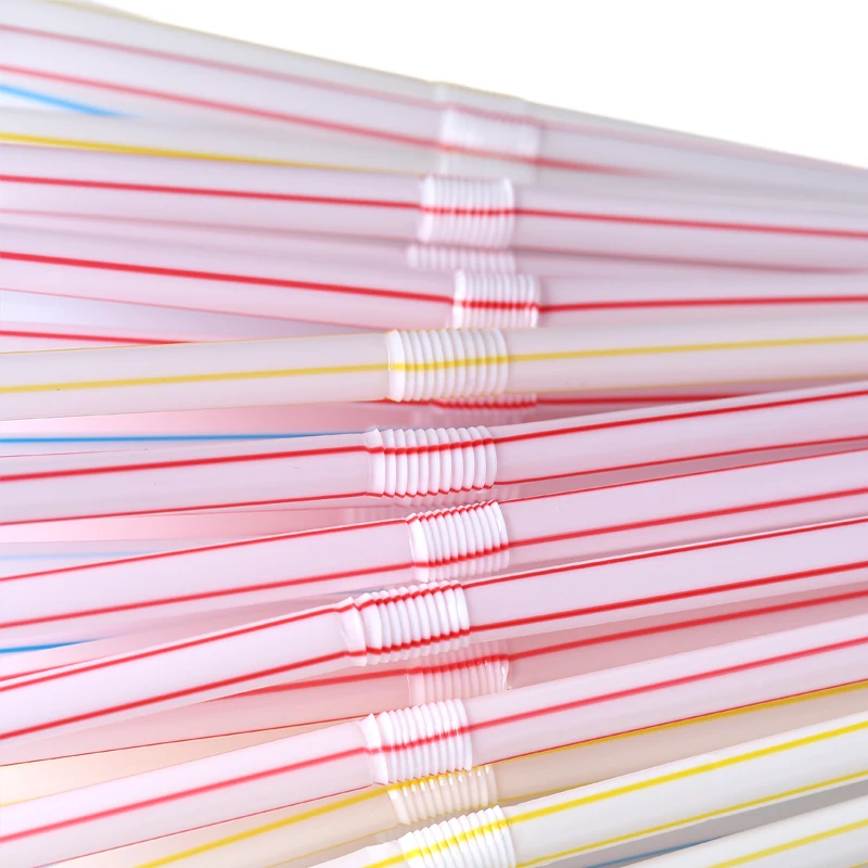 50-1000Pcs Drinking Straws Colorful & Black rietjes Flexible Wedding Party Supplies Drinking Straws Kitchen Wholesale