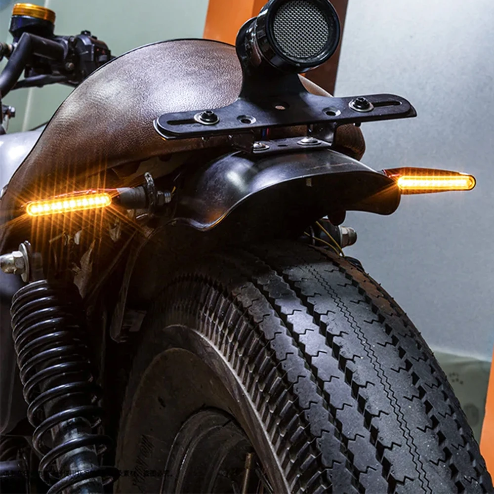 Moto Led Flowing Water Blinker Bendable Flashing Signals Lamp Universal Motorcycle Turn Signal Light Built Relay 12V Flasher