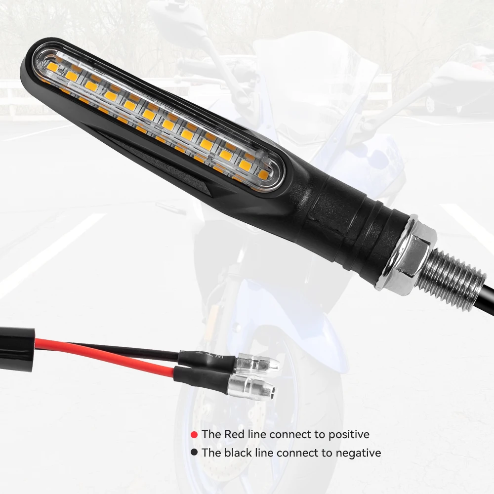 Moto Led Flowing Water Blinker Bendable Flashing Signals Lamp Universal Motorcycle Turn Signal Light Built Relay 12V Flasher