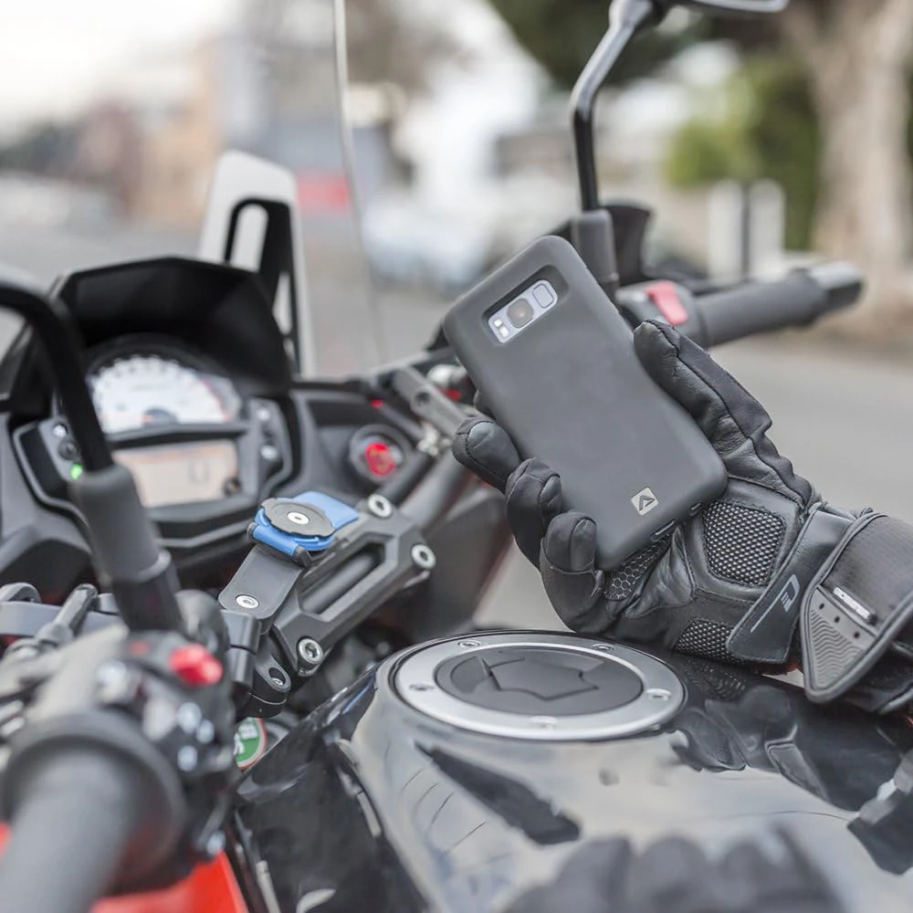 Motorcycle Phone Mount, Anti-Shake Bike Cell Phone Holder with Vibration Dampener, Quick Release Attach/Detach