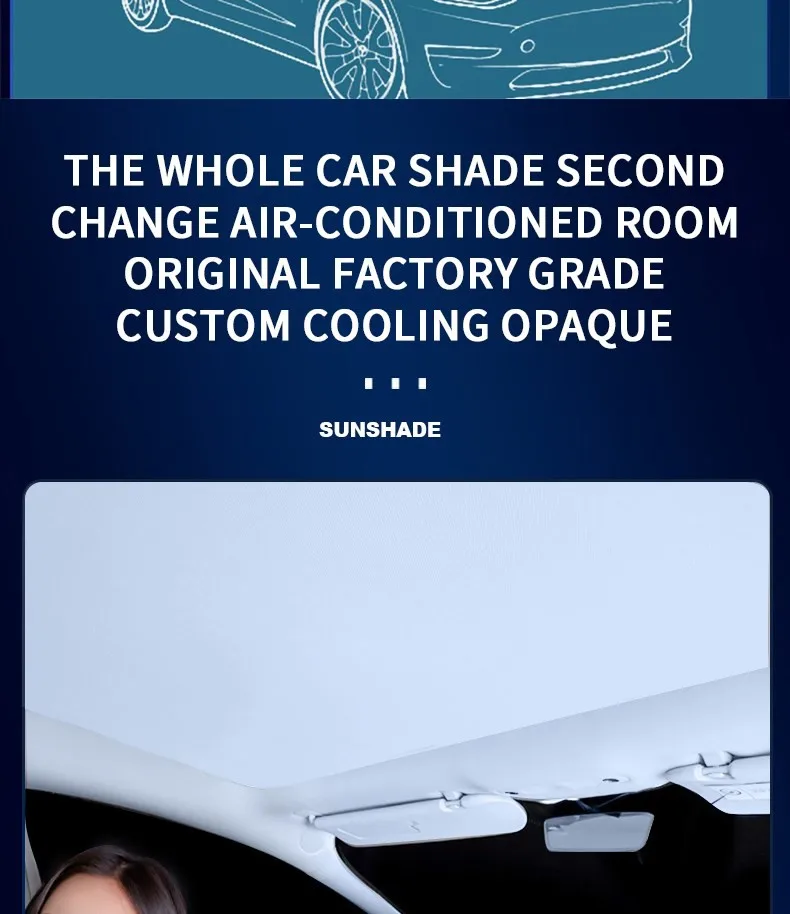 Heenvn For Tesla Model 3Y Model 3 Highland Model Y Juniper 2025 2026 Ice Cloth Buckle Glass Roof Sunshade Car Front Rear Sunroof