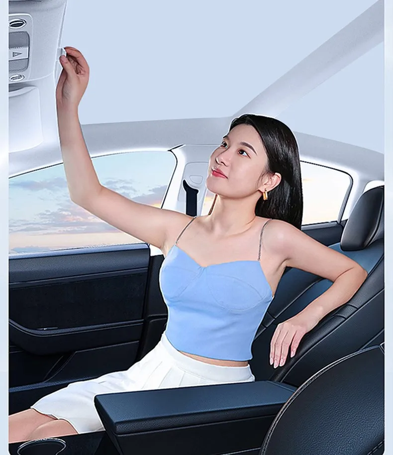 Heenvn For Tesla Model 3Y Model 3 Highland Model Y Juniper 2025 2026 Ice Cloth Buckle Glass Roof Sunshade Car Front Rear Sunroof