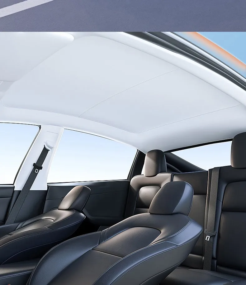 Heenvn For Tesla Model 3Y Model 3 Highland Model Y Juniper 2025 2026 Ice Cloth Buckle Glass Roof Sunshade Car Front Rear Sunroof