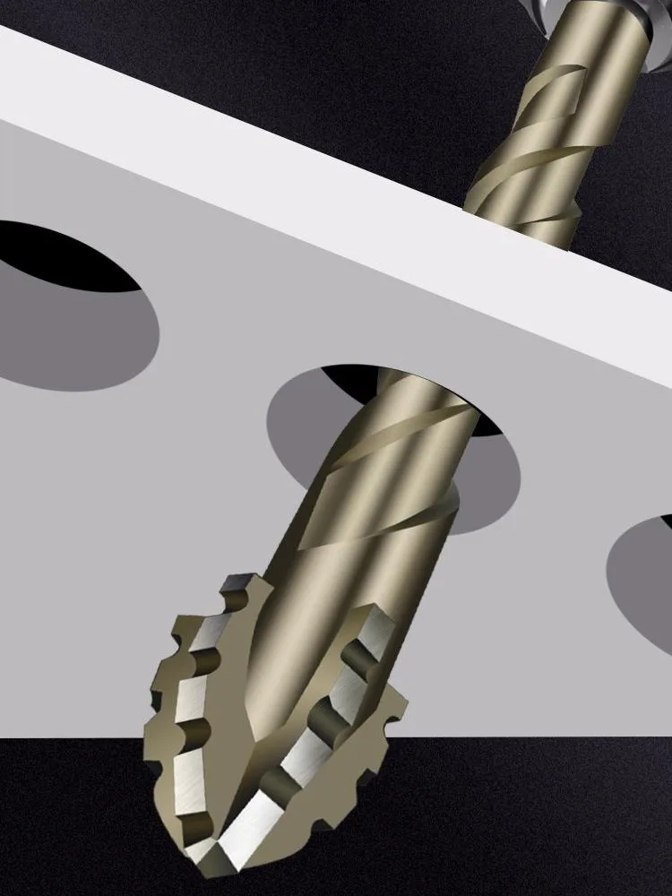 High-Four-Edged Serrated Eccentric Drill for Dry Drilling of Ceramic Tiles, Glass, Marble, Concrete, Stainless Steel Drill Bits