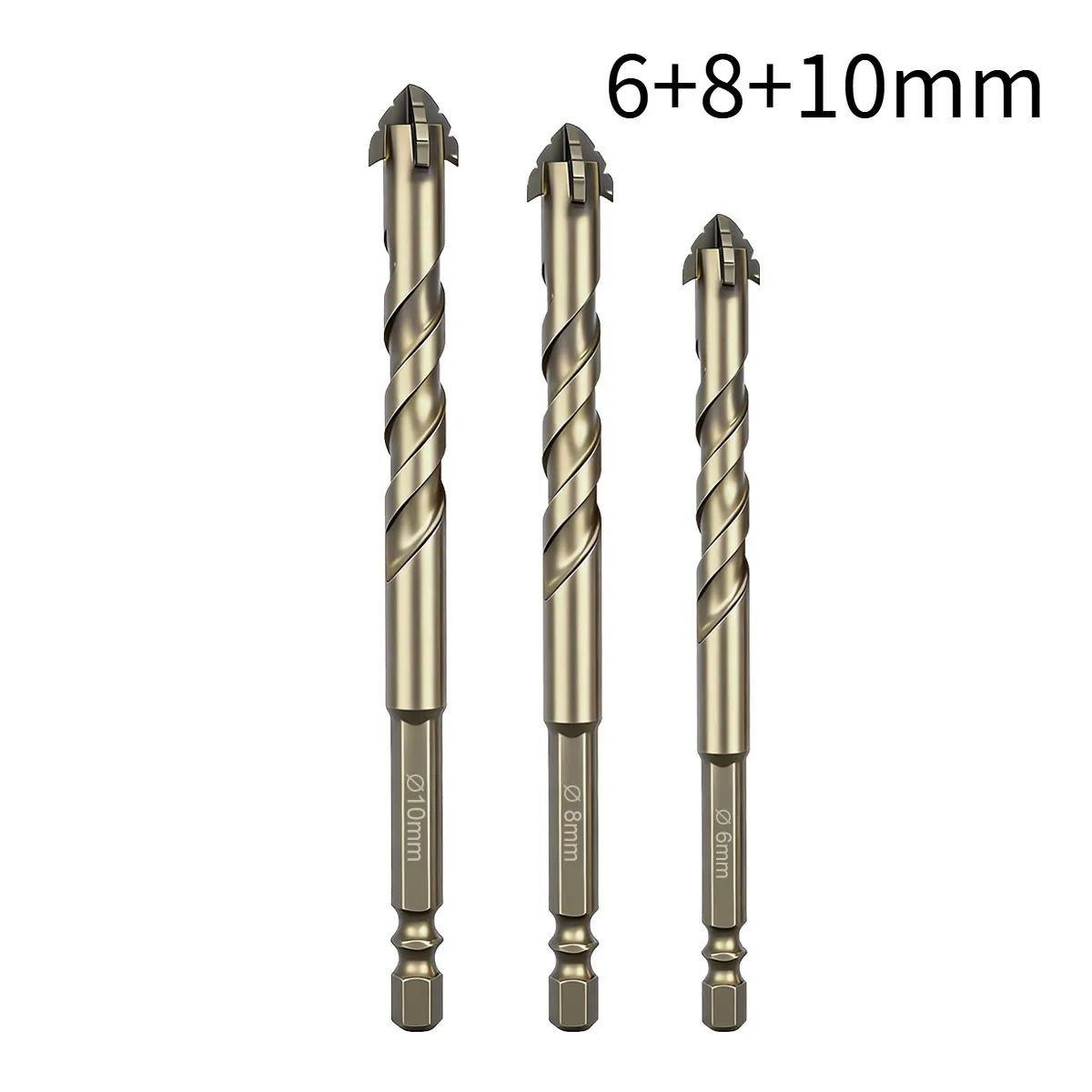 High-Four-Edged Serrated Eccentric Drill for Dry Drilling of Ceramic Tiles, Glass, Marble, Concrete, Stainless Steel Drill Bits