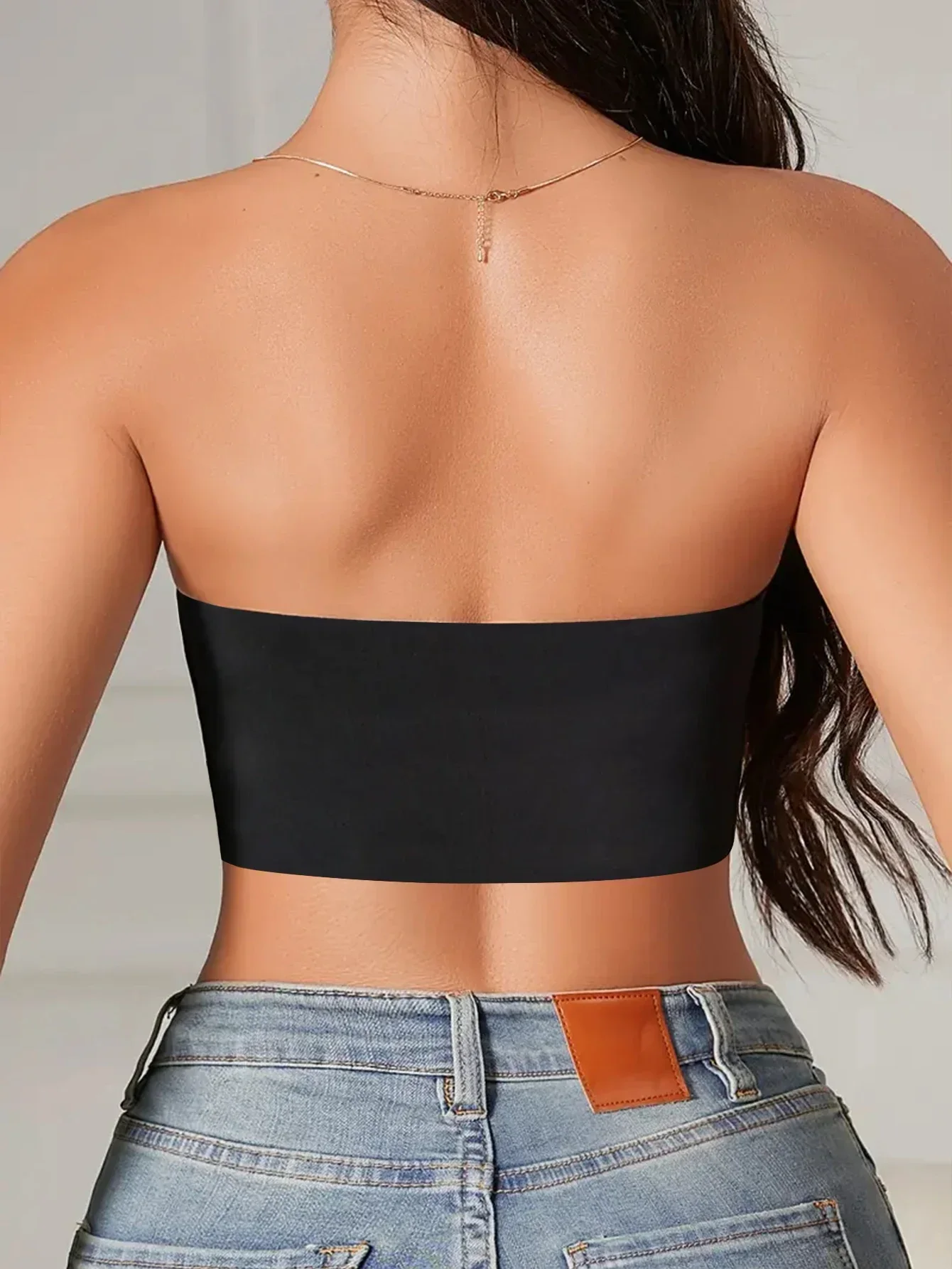 Women's Strapless No Padding Seamless Front Button Bra Comfortable Smooth Underwear
