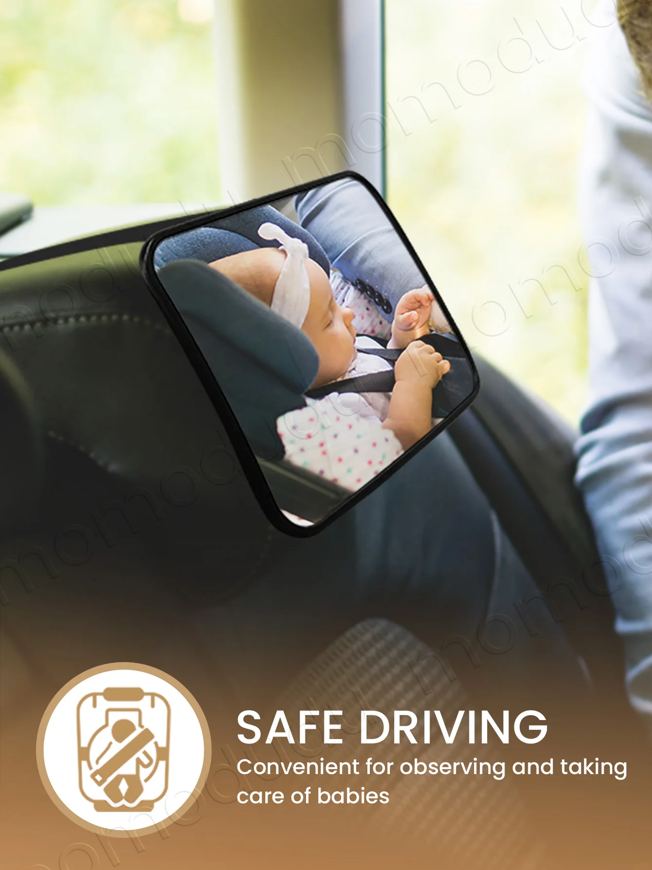 1 Pc Crash Tested And Certified Shatterproof Baby Car Mirror For Rear Facing Infant With Wide Larger Crystal Clear View