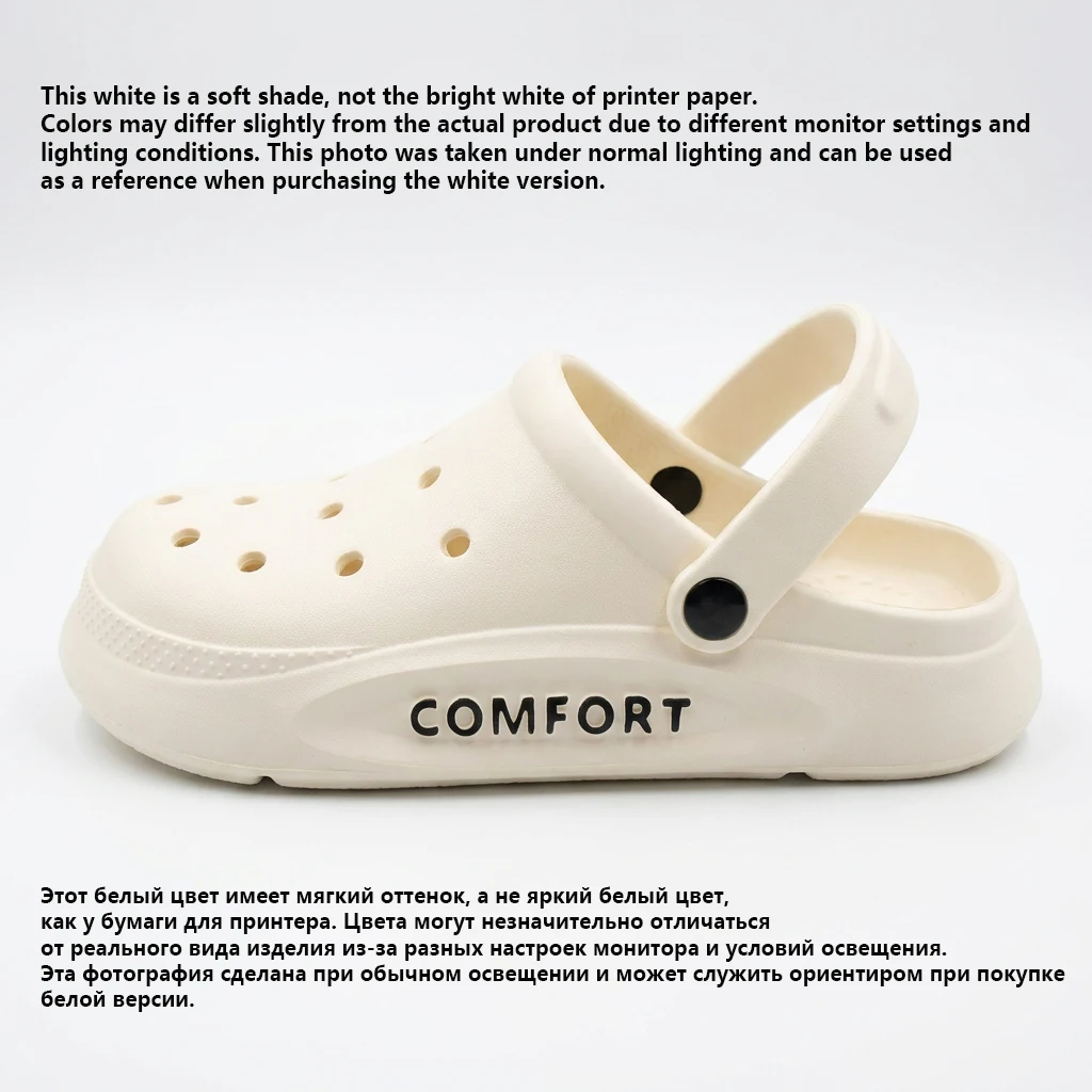 Women's Men's Slippers Summer Anti-Slip Couple Hollow Covered Toe Indoor Outdoor Casual Thick Bottom Sandals for Home Adults