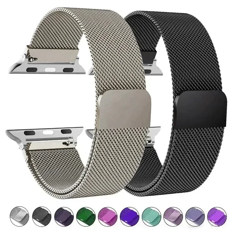 Milanese Strap For Apple Watch Band Ultra 2 49mm 44mm 40mm 45mm 41mm 38mm 44mm Bracelet F or iWatch Series 9 3 6 5 SE 7 8 Strap