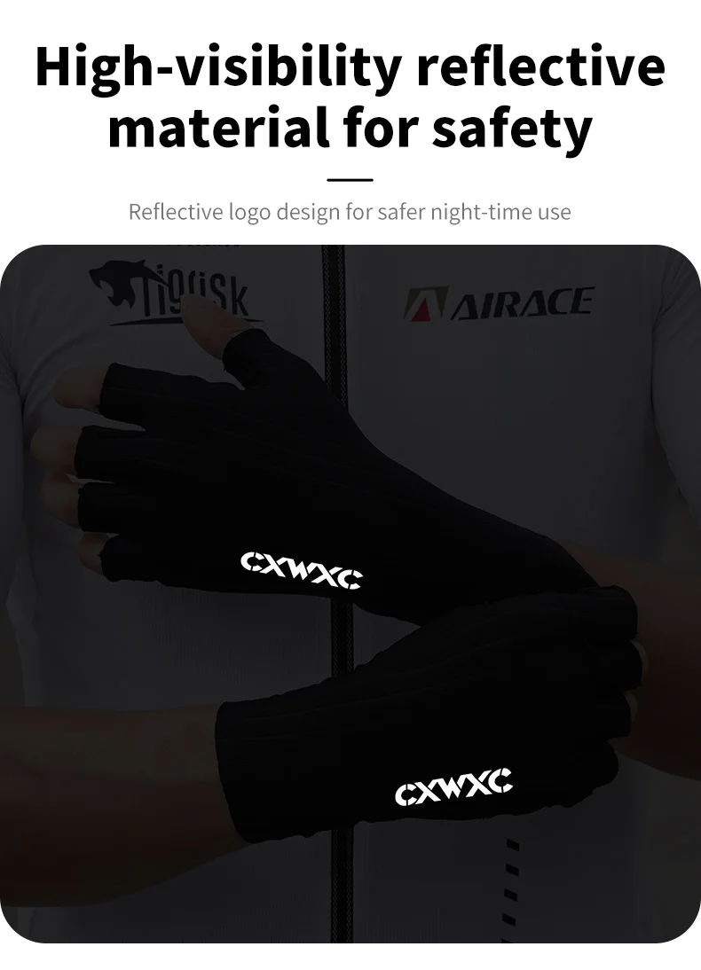 CXWXC Cycling Half Finger Gloves Men Women Breathable Anti-slip Glove Fitness Sport Training Gloves With Extended Wrist Guard