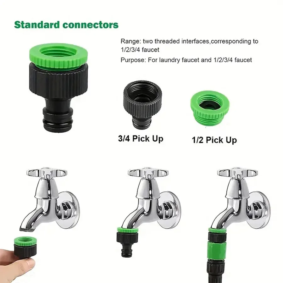25FT-200FT Expandable Magic Hose Lightweight Design Durable Materials 7 Water Spraying Functions Gun Home Garden Watering Tools