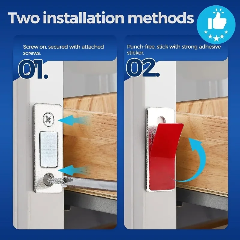 Wholesale Magnetic Door Catch Ultra-Thin Cabinet Catches Door Closed Magnets Sheet Adhesive Closet Drawer Window Magnet Latches