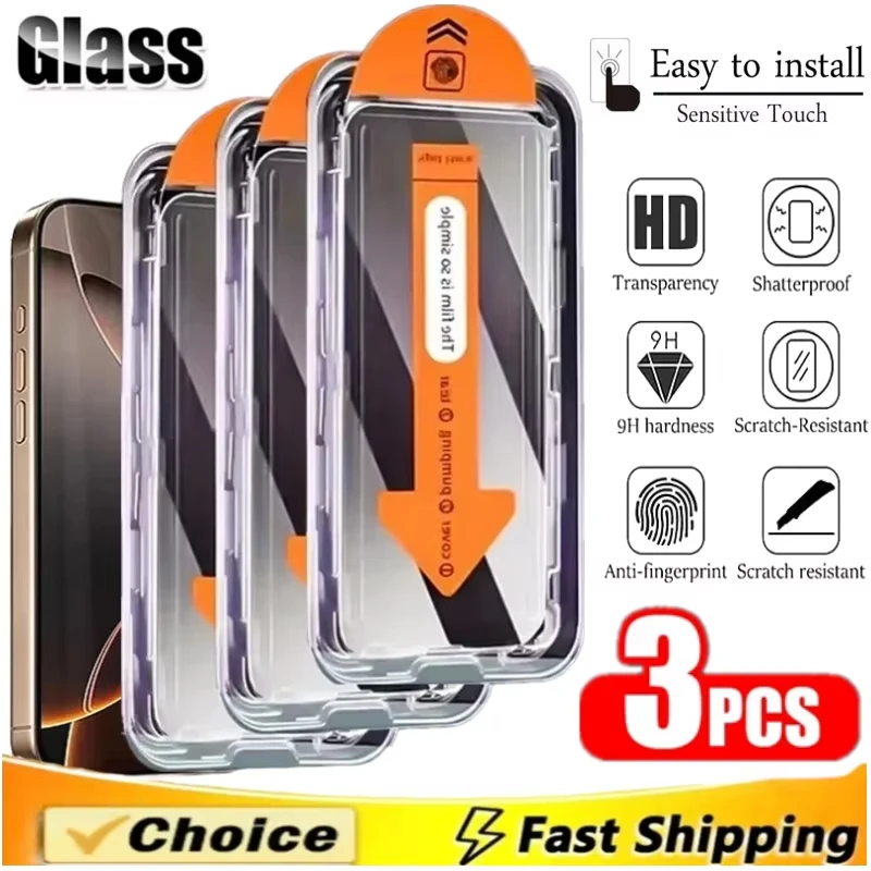 1-3PCS Dust Free Temeperd Glass For Samsung A56 5G A55 A36 A17 A16 A15 A14 A13 A34 A35 A54 A53 A52 A24 A25 A73 Screen Protector