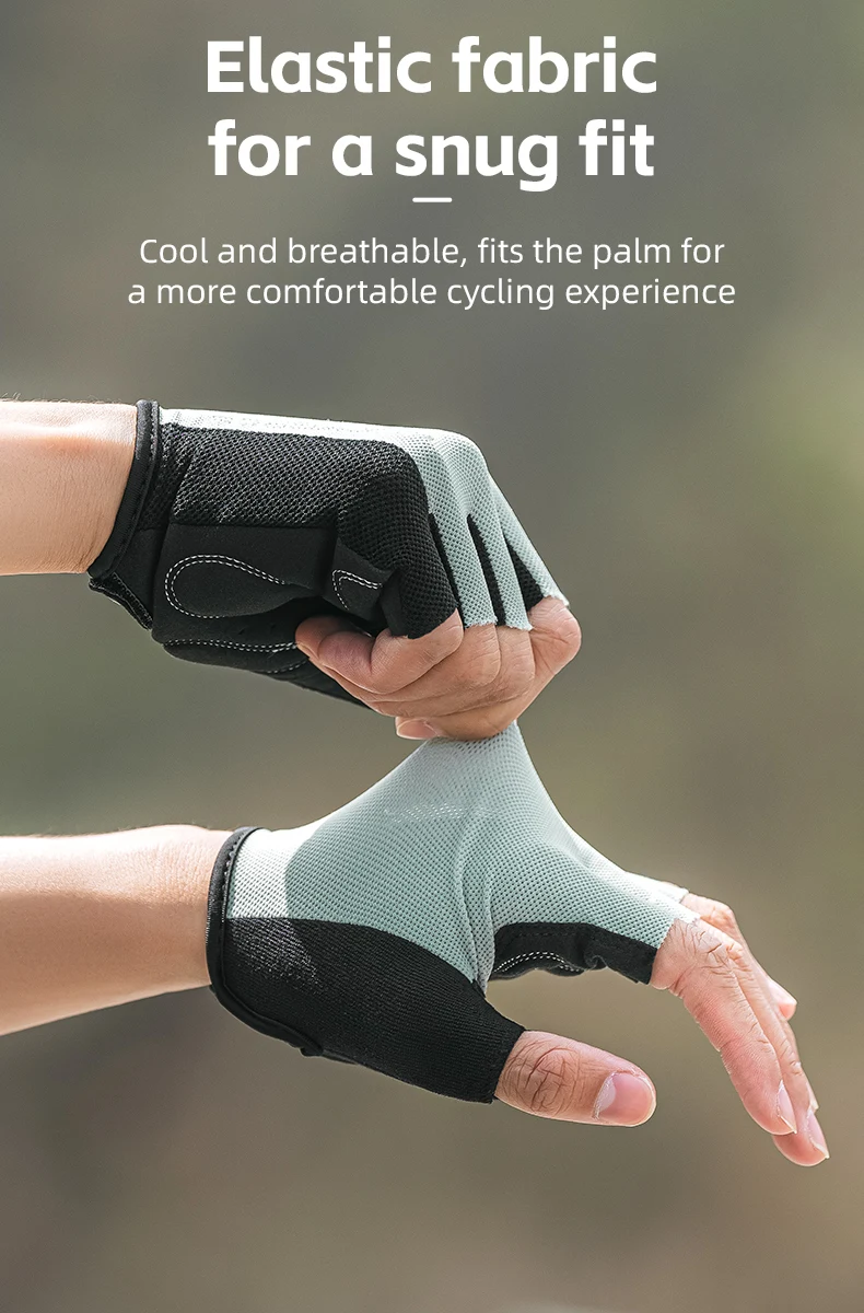ROCKBROS Bike Gloves Half Finger Summer Breathable Anti-slip SBR Pad Shockproof MTB Road Bicycle Gloves Cycling Shorts Gloves